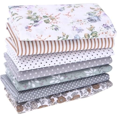 7 Pcs/set Printed Cotton Patchwork Fabric Squares Bundle Quilting Scrapbooking Sewing Craft DIY Cloth