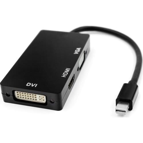 3 In 1 Thunderbolt MINI DP to HDMI VGA DVI Adapter Cable Converter 1080P Mini Displayport for Macbook Pro Air Projector Camera
