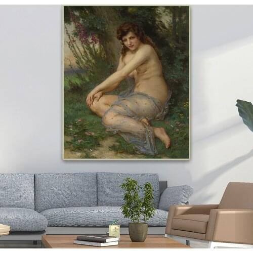Citon Guillaume Seignac《In the Forest》Canvas Art Oil Painting Artwork Poster Picture Modern Wall Decor Home interior Decoration