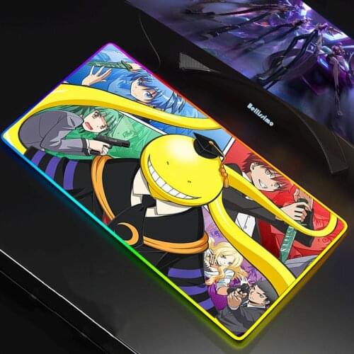 RGB LED Gaming Mouse Pad XXL Mousepad Mause Pad Keyboard Desk Carpet Game Rubber No-slip Mouse Mat Gamer Assassination Classroom