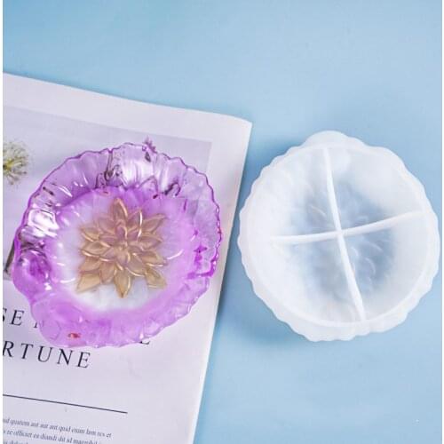 DIY Crystal Epoxy Resin Mold Leaf Disc Petal Creative Storage Decoration Decorative Resin Silicone Mold
