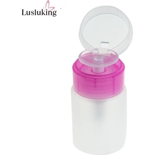 60ML Nail Bottle Empty Press Pumping Dispenser Plastic Bottle for Nail Art Polish Remover Cleaner Portable Makeup Manicure Tool