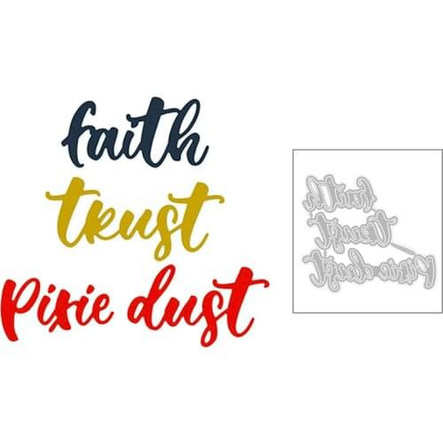 2020 Hot New Dust Faith Trust English Word Metal Cutting Dies and Foil Cut Crafts For Scrapbooking Card Paper Making no stamps