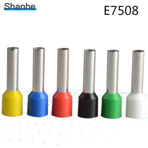 200pcs E7508 Tube insulating Insulated terminals 0.75MM2 Cable Wire Connector Insulating Crimp Terminal Connector