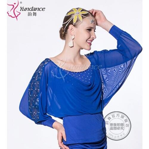 Customized Lady Latin Dancing Shirt Modern Dance Costume Waltz Valse Tango Galop Fox Trot Social Dance Suit B-2723