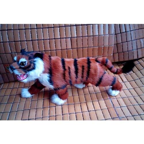 Simulation cute tiger 38x19cm model polyethylene&furs tiger model home decoration props ,model gift d424