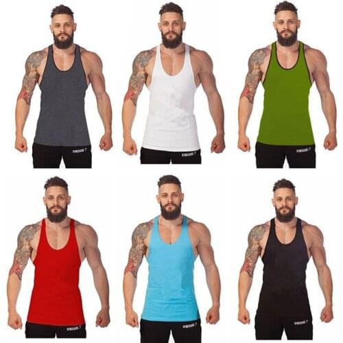 1pcs Men Sports Workout Loose Tops Summer Gym Running Joogers Cotton Quick-drying Fitness Male Vest Sport Wear