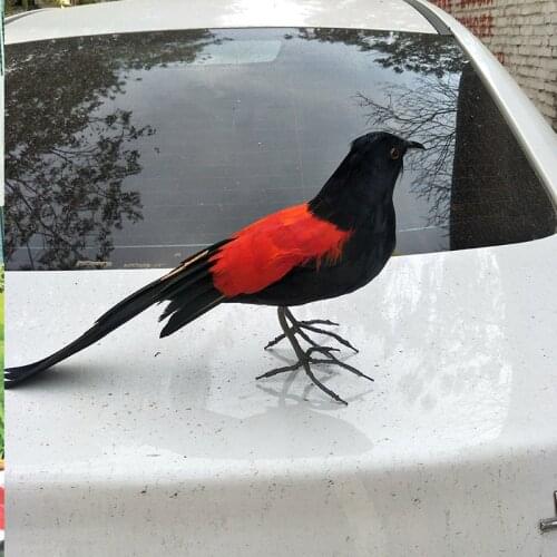 New foam& furs wine-red&black bird toy simulation bird model gift about 30cm 0449