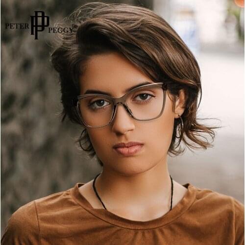 Square Transparent Lens Glasses Women Frames Fashion Leopard Cat Eye Vintage Glasses Men Prescription Myopia Eyeglasses Frames