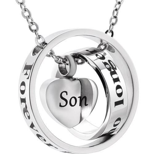 Memorial Ash Keepsake Urn Pendant Necklace For Pet/Human DIY Circle&Heart Urn Memorial Cremation Jewelry Hold Ashes