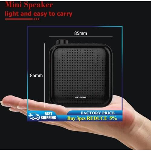 Portable Mini Speaker Voice Sound Amplifier for Teachers Tour Guide Wired Microphone Rechargeable Music Player Speaker