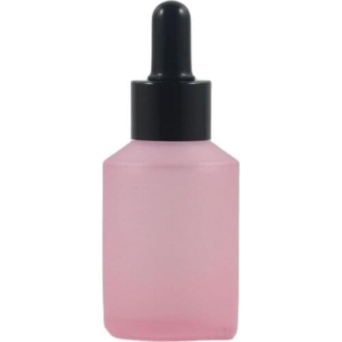 60ML 10pcs/lot Empty Frosted Pink Liquid Dropper Bottle, Elegant Matte Pink Cosmetic Essential Oil Bottle, High-end Makeup Tool