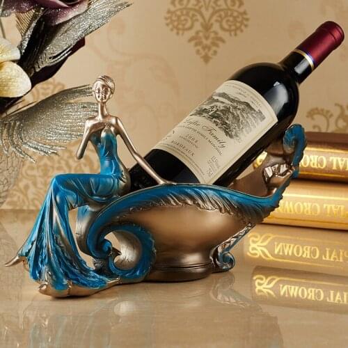 European Luxury Beauty Wine Rack Accessories Handicraft Resin Wine Holder Livingroom TV Cabinet Home Furnishing Decoration Craft
