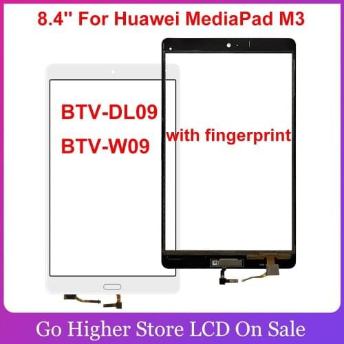 With Fingerprint Button 8.4'' For Huawei MediaPad M3 BTV-DL09 BTV-W09 Touch Panel Screen Glass Sensor Replacement Parts