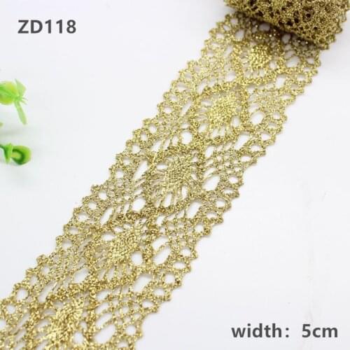 Width 5CM Dance performance anime clothing wedding accessories gold double lace ZD118