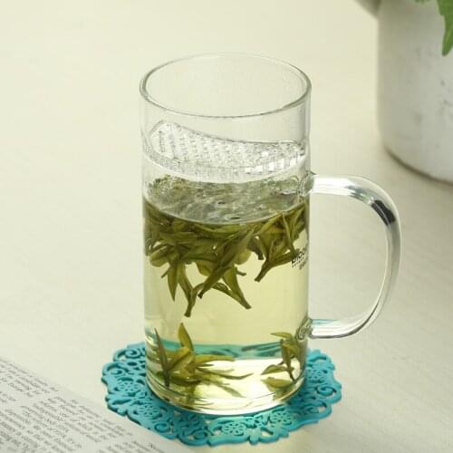 Free shipping old fashioned glass teacups, glass cups with infuser, 300ml glass cup with filter