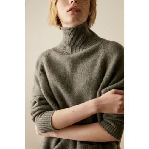 Cashmere Sweater Women Autumn Winter Loose Turtleneck Jumper Pullover Knitting Jersey For Female Elegant Winter Sweaters Women
