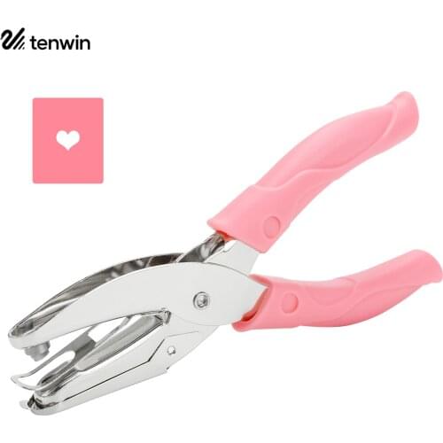 Tenwin Handheld One-Hole Punch Single Hole Puncher 8 Sheet Capacity for Binder Notebook Craft Paper Greeting Cards Scrapbook