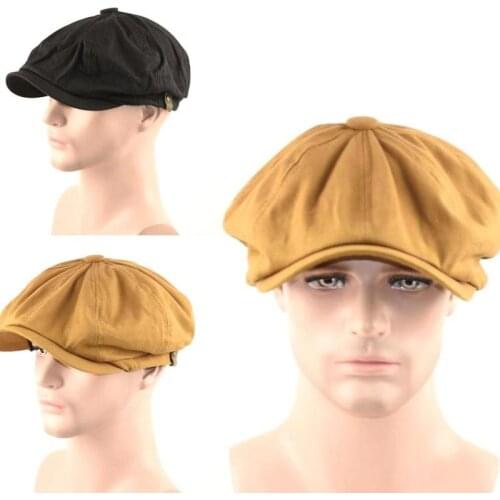 1 Pcs Hat Pure Cotton Octagonal Hat Spring And Summer Women Beret Male Painter Cap Popular Ivy Hat Men Fitted Newsboy Cap