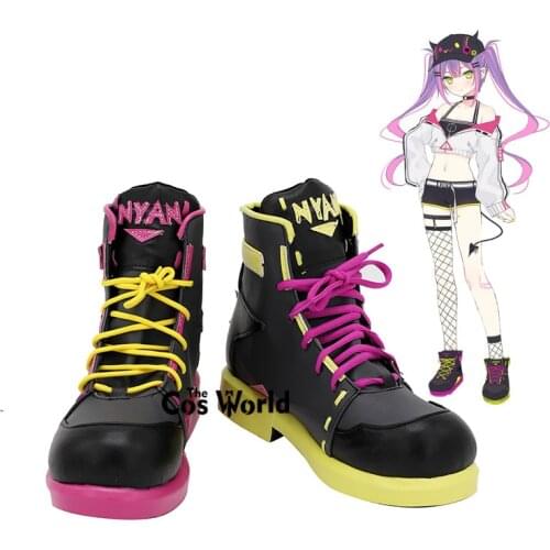 YouTuber Japanese Virtual VTuber Hololive Tokoyami Towa Customize Cosplay Low Heels Shoes Boots