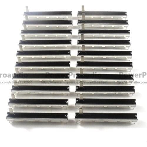 100pcs For Yamaha MG124CX Mixer Fader / Dual Potentiometer A20K Handle Length 15MM 6 feet 75MM / 20KAx2