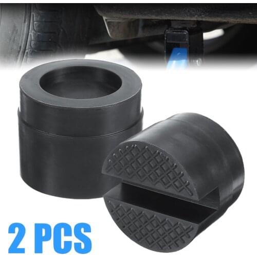 2pcs Black Rubber Jack Pad Motor Vehicle Hydraulic Ramp Block Lifting Tool Adapter Jack Pad Door Stop Bumper Protector Tool