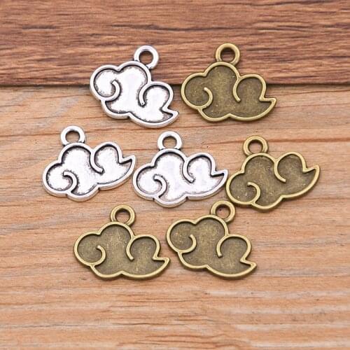 30Pcs 15*18mm 2 Color Auspicious Clouds Charm Metal Natural Pendant For DIY Necklace Bracelet Earrings Bag Jewelry Making