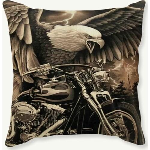 45x45cm Pillowcase Vintage Motorcycle Decorative Cushion Cover Retro Pillow Case Sofa Car Linen Cotton Cushion Cover Home Decor