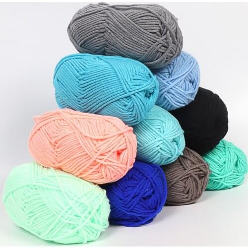 5 Shares Fashion Colorful Crude Yarn Needlework Crochet Hand Knitting Eco-dyed Comfortable Baby Thread Sweater Cotton Thread