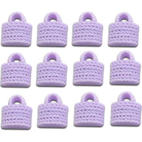 50Pcs Purple Bags Resin Decoration Crafts Beads Frame Flatback Cabochon Scrapbook DIY Embellishments Accessories