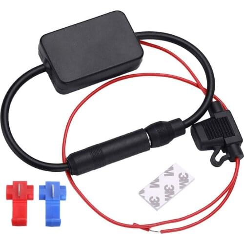 Universal 10-15V Car Radio FM Antenna Signal Amplifier Booster 330mm Male/female Radio Antenna Interface For Car Boat RV Truck