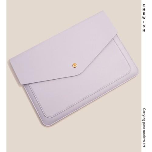 Chewish Macbook Laptop Sleeve for Mac Pro Air 13/15/16 PU Leather Computer Bag