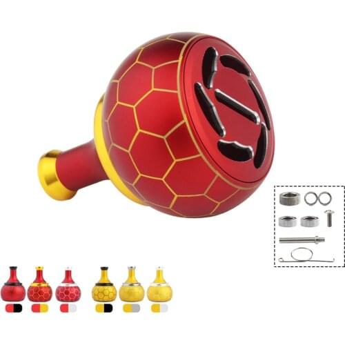 EKfan 1 set 38MM Alloy Alluminum Fishing Handle Knob Pack With Shaft Bearing Gasket For Da & Shi reel Accessories
