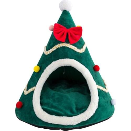 Cat Nest Winter Warm Pet Supplies Pet Bed Tent Christmas Hat Shape Kennel Small Dog dog beds pet tent luxury dog dog blanket