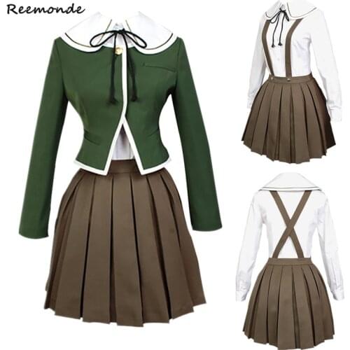 Anime Danganronpa Cosplay Costumes Chihiro Fujisaki Coat Shirt Skirt Socks Uniform Girls Dangan Ronpa Suit For Women Halloween
