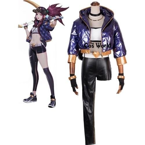 LOL KDA Girl Group The Rogue Assassin Akali Tube Tops Coat Pants Uniform Outfit Games Cosplay Costumes