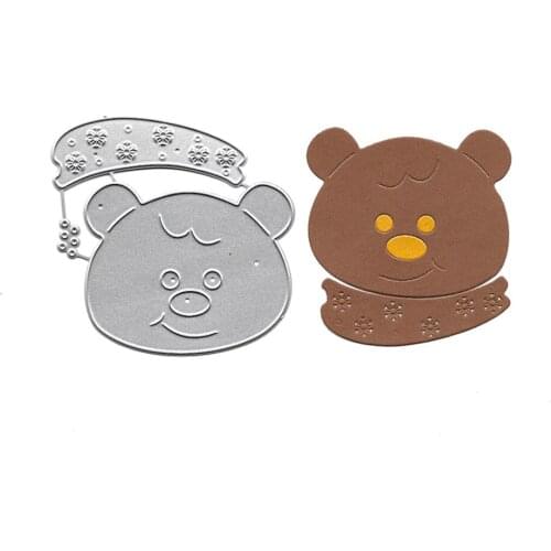 Bear Metal Cutting Dies Scrapbooking Embossing Folders for Card Making Craft Stencil Clear Stamps and Slimline Dies