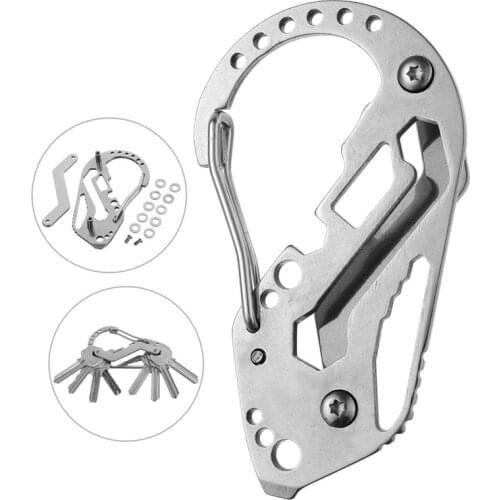 Multifunction Key Holder Carabiner Keychain Tool Wrench Screwdriver Stainless Steel Key Organizer Clip Multitool Camping Tool