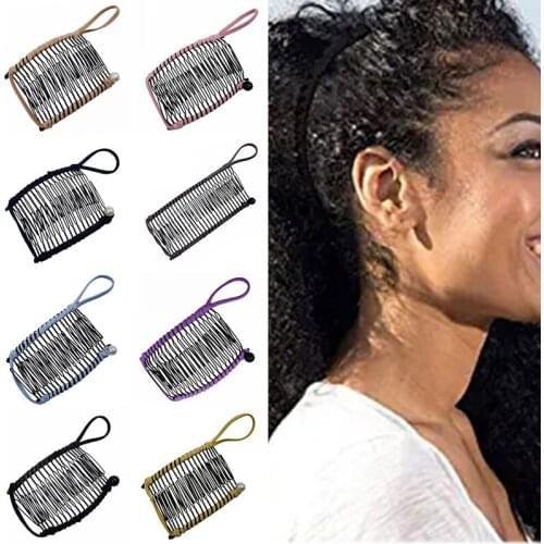 Fashion Women Banana Hair Pins Lazy Hair Comb New Hair Clip Women Insert Comb Magic Hair Grips Stretchable Hair Accessories