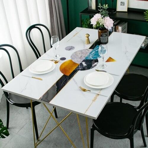 Marble texture table tablecloth waterproof table cloth custom party Decor table protect cover 1.5mm thick rectangle table mat