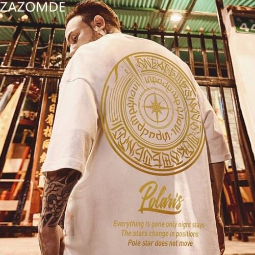 ZAZOMDE Hip Hop Streetwear Oversize Tshirt 2021 Men Harajuku Letter Print T Shirt Spring Summer Short Sleeve T-Shirt Black