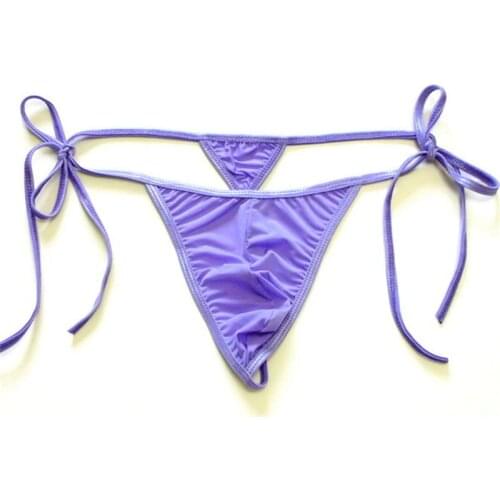 Mens Swimwear Thongs Bandage Ice Silk G String Micro Pouch Bikini Bottoms Tanga Panties Underwear Sunbath Bathing Suit Plus Size