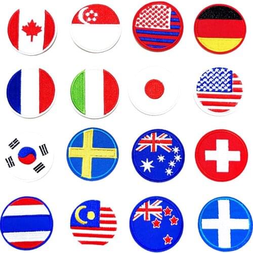 National Flag Cloth Mend Decorate Iron On Patch Clothes Apparel Sewing Decoration Applique Sew On Patches For Clothing L-015