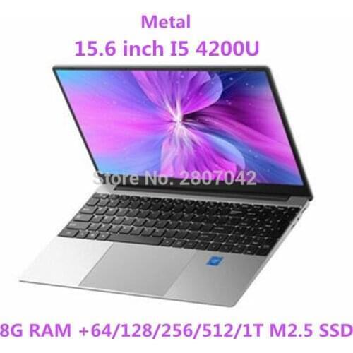 15.6inch intel core i5 4200U notebook 8GB RAM 64/128/256/512GB/1T SSD 1920*1080 HD screen Windows 10 laptop computer
