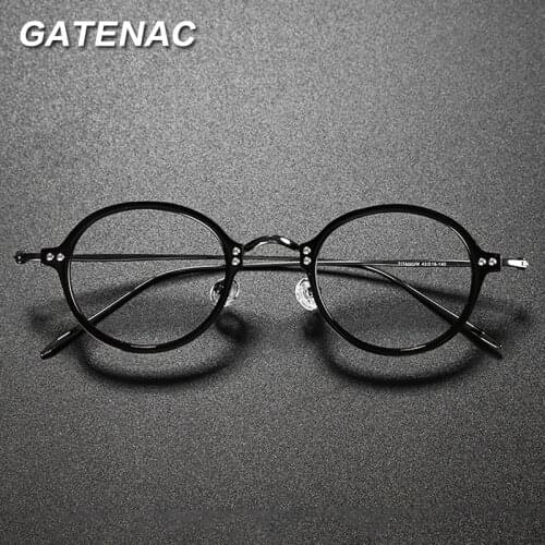 Vintage Titanium Glasses Frame Men Retro Round Prescription Eyeglasses Women 2021 Luxury Transparent Myopia Optical Eyewear Male