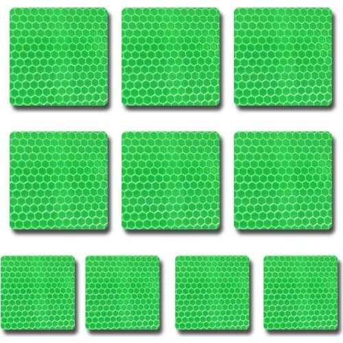 Square shape Reflective Tape For Trucks Car Park Traffic Warning Conspicuity Tape Waterproof Self-Adhesive Reflector Tape 10 Pcs