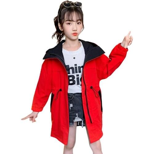 Girls Coat Zipper Fly Coat For Girls Spring Autumn Kids Coats Casual Style Childrens Clothing 6 8 10 12 14