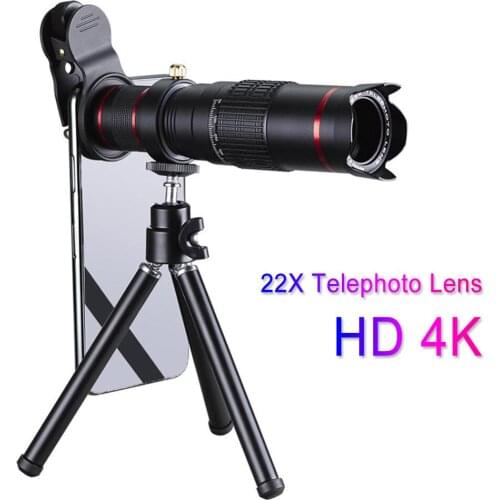 Professional Cellphone mobile phone lens HD 4K 22x Camera Zoom Optical Telescope telephoto Lens For Samsung iphone huawei xiaomi