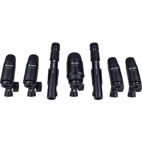 Professional wired musical condenser dynamic microphone K-7 drum microphone set