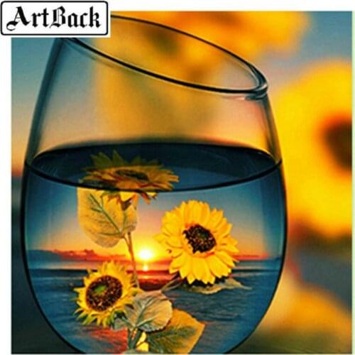 Sale 5d diy diamond painting glass bottle chrysanthemum 3d full square diamond embroidery home decoration support purchasing